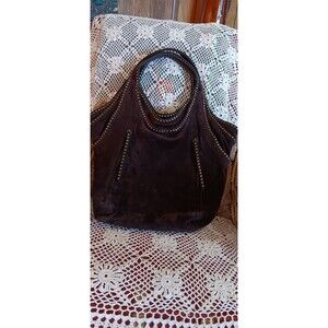 Kooba large brown suede hobo bag with rivets
